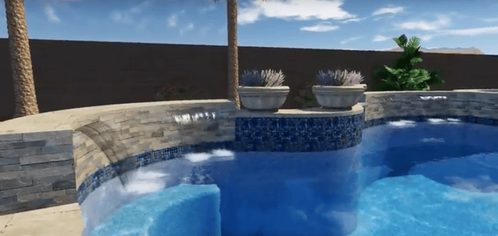 Arizona Swimming Pool Design - Seating Waterfall Freeform Arizona Swimming Pool Design - Seating Waterfall Freeform